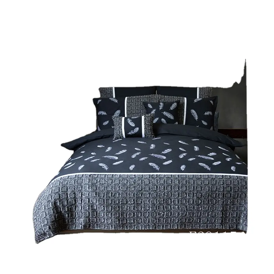 Hot Bán Mới Nhất Designable Khách Sạn Tùy Chỉnh Bed Cover Luxury Thêu Bông Mềm Mại Duvet Cover 100% Cottoncomfoter Set