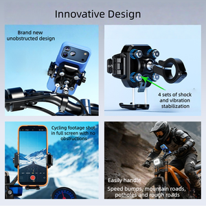 Support de téléphone pour moto Kewig New ultra, fonction anti-vibration, support de téléphone en aluminium étanche à une seule pression avec amortisseur de vibrations - Product Image 5