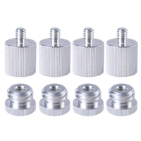 Adaptateur en alliage d'aluminium à dents grossières 1/4" 3/8" vers 5/8" pour niveaux à filetage 1/4" et écrous d'adaptation pour trépied de télémètre