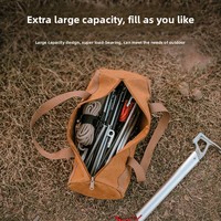 Sac de rangement cylindrique portable en toile imperméable pour accessoires de tente de camping, hameçons et équipement de randonnée compact, grand modèle 35 cm