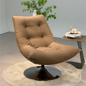 Sillón Giratorio de Cuero Moderno y Lujoso con Altura Ajustable para Dormitorio, Sala de Estar y Oficina, Sillón Giratorio 836 - Product Image 1