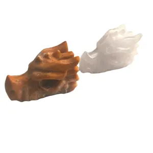 بيع بالجملة منتجات يدوية مواد مختلطة الأحجار الكريمة الكريستال التنين رؤوس جماجم للديكور