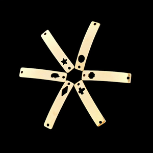 Kustom 6*30.5mm bengkok persegi panjang <span class=keywords><strong>Bar</strong></span> cermin dipoles baja nirkarat berongga konektor hati pesona untuk DIY membuat Gelang - Product Image 3