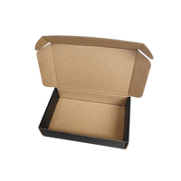 Boîtes d'expédition écologiques noires mates avec impression personnalisée, boîtes en carton ondulé pour l'emballage e-commerce