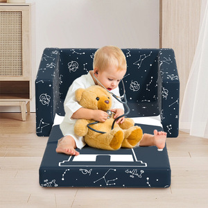 Children's <b>Folding</b> Sofa Black Removable Washable Nap <b>Bed</b> For Kids And Babies - Product Image 1