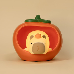 Novedad Animal recargable LED 3D Si <span class=keywords><strong>Licon</strong></span> Sleeping Lying Flat Light Squishy Capybara lámpara de noche para dormitorio - Product Image 4
