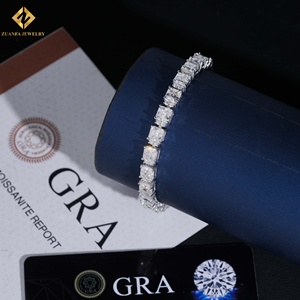 Asscher Cut Moissanite Tennis <b>Bracelet</b> 925 <b>Silver</b> Rhodium Plated Luxury Hip Hop Fine Jewelry <b>Bracelets</b> - Product Image 3