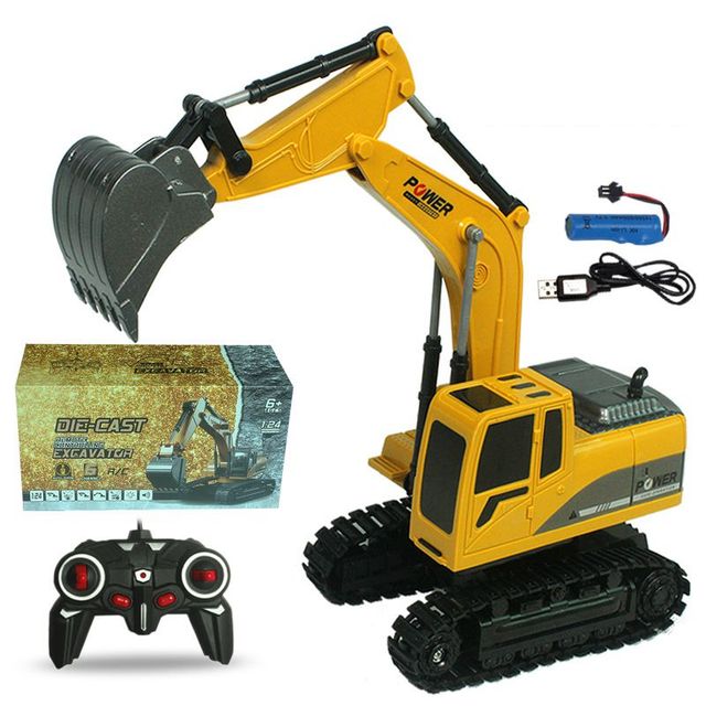 2022 New Alloy Excavator Charging Remote Control Excavator Electric Construction Vehicle Car for Boys
