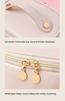 Pochette à pinceaux de maquillage avec logo personnalisé, en cuir PU imperméable, trousse de toilette pour femmes, sac de rangement pour outils de beauté de voyage