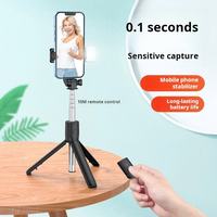 Mini trépied pliable R1 R1S avec lumière d'appoint en ABS et acier inoxydable, télécommande sans fil, réglage multi-angles pour téléphone