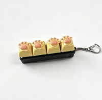 Porte-clés Clavier Anti-stress Lumineux LED en Silicone Souple, Design Chat Mignon à 4 Touches, Jouet Décompression, Cadeau Promotionnel, Vente en Gros
