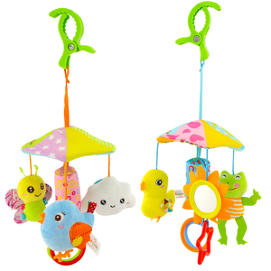 JXD Jouet musical doux et confortable en forme d'oiseau ou de grenouille, jouet en tissu à suspendre pour poussette, parapluie ou lit de bébé, unisexe, 0-24 mois H050 - Product Image 1