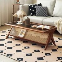 Mesa de Centro Rectangular de Estilo Francés Moderno, Mueble de Madera Ecológico y Duradero para Sala de Estar, Mueble para el Hogar Sencillo y Elegante