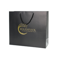 Hot Sale Premium Wholesale Eco-Friendly Recycled Materials Paperboard Bags Gold Foil Custom Logo Ribbon Handle for Wedding Favor