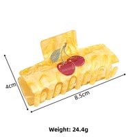YJL Nouveauté – Pinces à Cheveux en PVC Imprimées Cerise et Citron, Série Fruits Mignons, pour Femmes – Accessoires de Mode Coréens pour Filles