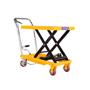 Truk <span class=keywords><strong>Platform</strong></span> Angkat Gunting Hidrolik Listrik Portabel 500kg, Jarak Bebas Tanah 0.3m, Penggunaan Pertanian, Penanganan Dorong Sederhana - Product Image 4