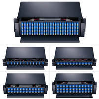 Panel Patch Fiber Optik LC UPC 1U 19 Inch 24 Core 48 Core, Single-mode Duplex, Rak Mount, Tipe Geser ODF