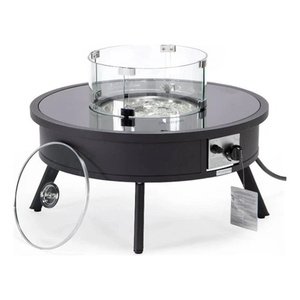 Mesa de <span class=keywords><strong>Chimenea</strong></span> a Gas con Estructura de Hierro con Recubrimiento en Polvo Negro, Portátil, Incluye Juego de Póker, Uso en Interiores/Exteriores - Product Image 5