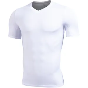 ZN poly spandex light weight athletic wear running clothes men compression t-shirts logo youth clothing