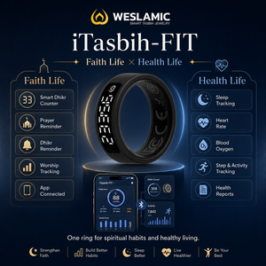 Weslamic ITasbih Fit Smart Tasbih 3.5 Gen Smart Ring Health Tracker avec Compteur Tasbih, Suivi Fajr, Fréquence Cardiaque, Sommeil, SpO2 - Product Image 4