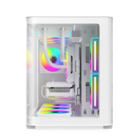 Boîtier d'ordinateur de jeu AntarcChill M-ATX avec verre incurvé, compatible avec les cartes mères Micro-ATX, boîtier PC, GPU jusqu'à 400, châssis PC