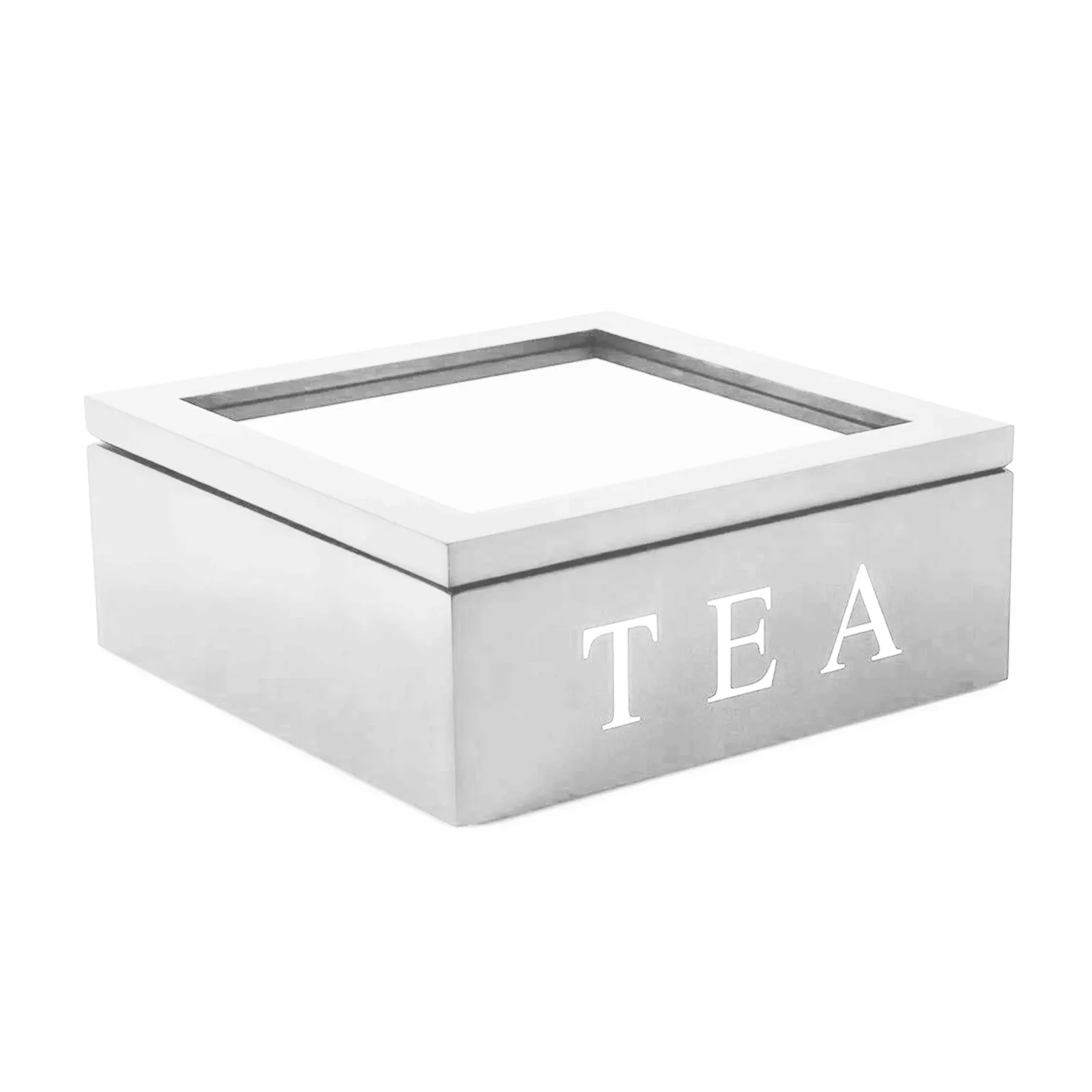 Ahşap çok fonksiyonlu çay kapaklı kutu 9 bölmeli Retro tarzı kahve çay poşeti depolama tutucu organizatör