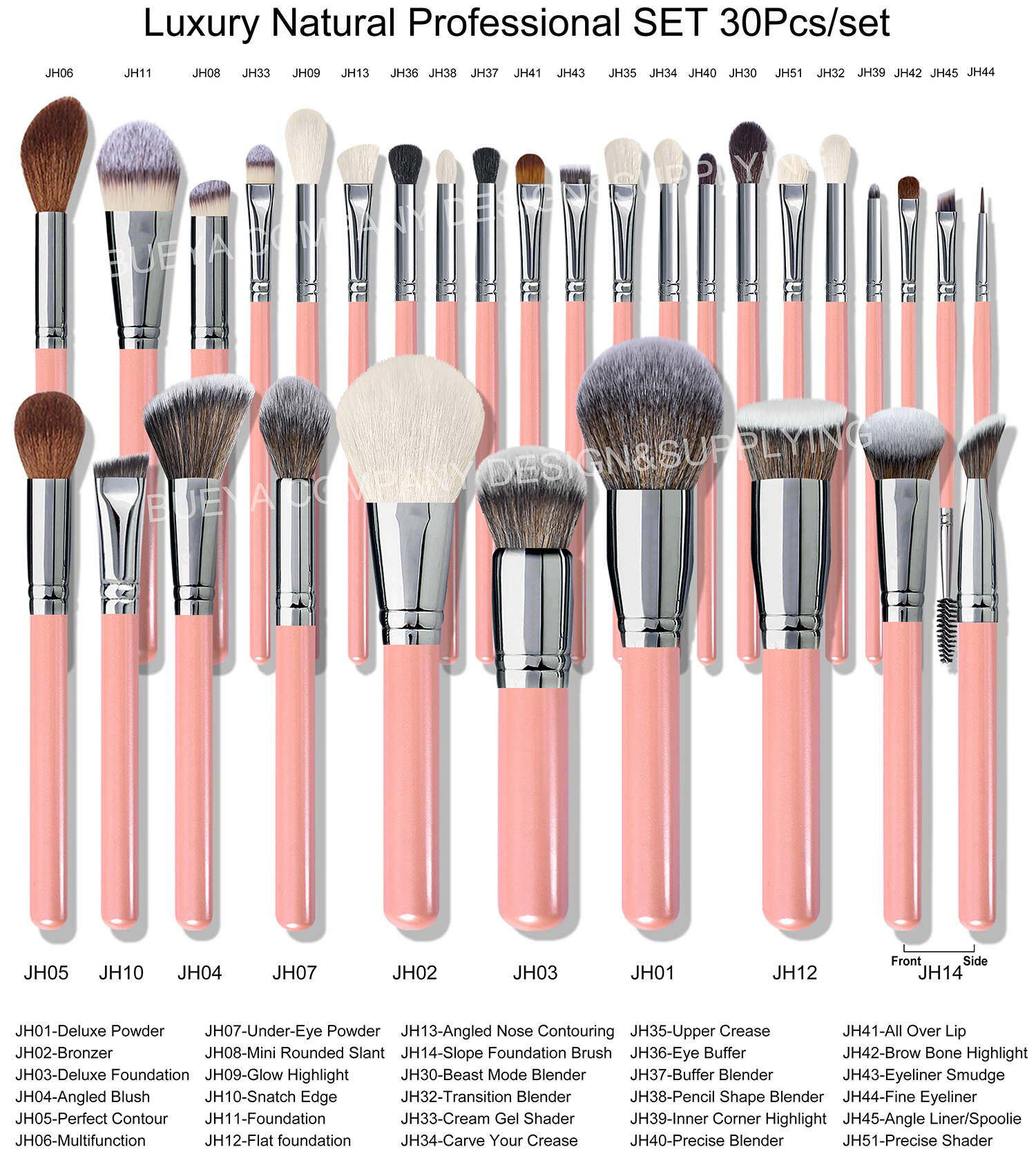 30 manches en bois rose