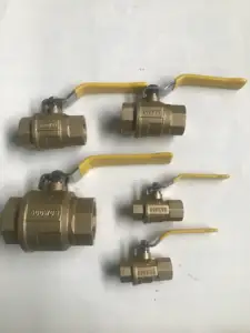 صمام غاز صمام كروي نحاسي متين متين ISO9001 1/4"-4" Dn10 Dn25 BSP NPT Thread مصقول بالرمال