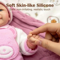 Poupée Bébé en Silicone Corps Entier Personnalisée par le Fabricant, Lavable, Réaliste, 17 pouces, Poupées Reborn Vivienne pour Filles/Garçons, Articles de Collection