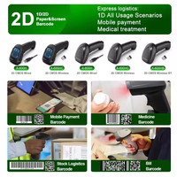 GTCODESTAR Lecteur de codes à barres Qr 1D 2D sans fil Scanner de codes à barres laser pour les reçus Caisse enregistreuse Inventaire Chèque bancaire Pos