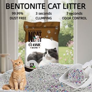 Arena para Gatos de Bentonita Ecológica en Forma de Bola, 25L 20kg, Aglutinación Rápida, Control de Olores, Sin Polvo, Venta al Por Mayor - Product Image 1