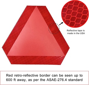 Autocollant triangulaire réfléchissant de qualité diamant pour véhicule à mouvement lent (SMV) 7" <span class=keywords><strong>x</strong></span> 8" – Vente en gros - Product Image 2