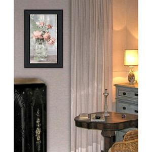 HMS Cottage rose pesca nero incorniciato stampa arte da parete elegante decalcomania per la decorazione della casa - Product Image 4