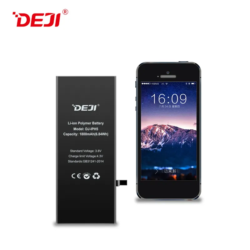 Deji 12 개월 보증 휴대 전화 교체 배터리 고용량 배터리 아이폰 5c