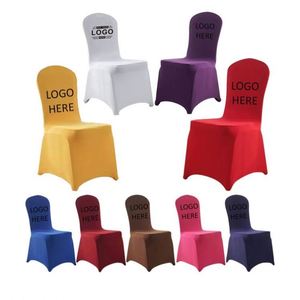 Housse de chaise de salle à manger en velours extensible avec logo personnalisé - Product Image 1