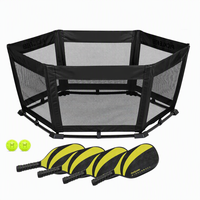 Filet de pickleball hexagonal pliable tout-en-un pour extérieur, jeu de pickleball 360 avec sac de transport