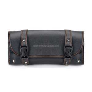 Sacoche de selle universelle pour <span class=keywords><strong>moto</strong></span>, fourche avant noire, guidon, rangement de baril de queue de course pour <span class=keywords><strong>Kawasaki</strong></span> Honda Suzuki Yamaha - Product Image 2