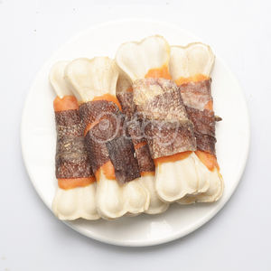 मछली त्वचा और चिकन लिपटे चमरा से बना हुआ दबाया हड्डी कुत्ते चबाना व्यवहार करता है कुत्तों के लिए स्वस्थ व्यवहार करता है - Product Image 5