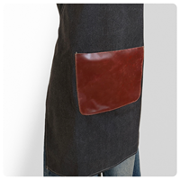 Tablier de coiffeur en toile lavée avec logo personnalisé pour salon de thé, café, restaurant, coiffure, manucure, réutilisable et tendance