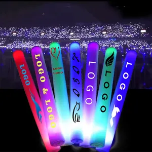 Nicro霓虹灯派对用品发光七彩海绵棒音乐会啦啦队泡沫发光棒彩色Led发光泡沫棒