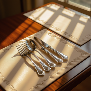 Service de couverts en acier inoxydable finition argentée, un chef-d 'œuvre de la salle à manger de luxe qui allie l'élégance royale à une durabilité sans faille - Product Image 1