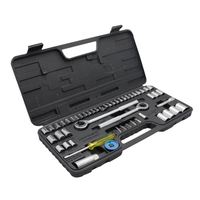 Kit d'outils de réparation 52 pièces : Jeu de douilles, outils de voiture, douilles de moto, clés mixtes, boîte d'urgence