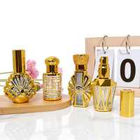 Vente en gros de flacons de parfum en verre miniatures de 15 ml, forme coquille, nouveau design, fond épais, avec vaporisateur et couvercle en aluminium