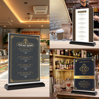 Présentoir vertical en forme de T porte-panneau transparent de bureau double face porte-papier porte-menu de table support de signe en plastique