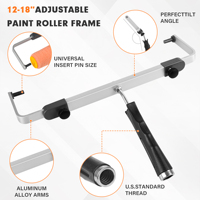 Perche d'extension en aluminium antirouille avec mini-rodinette pour peinture artistique, graffiti et kit de rouleaux de peinture domestique