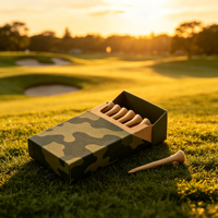 Support de simulateur de golf en caoutchouc durable pour tee en fibre de carbone, tee de golf en bois entièrement personnalisé, faible MOQ, logo réglable