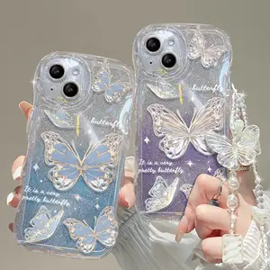 2023 Hot Selling Glitter Butterfly Designer Mobile Accessories Phone Case For Iphone 12 13 11