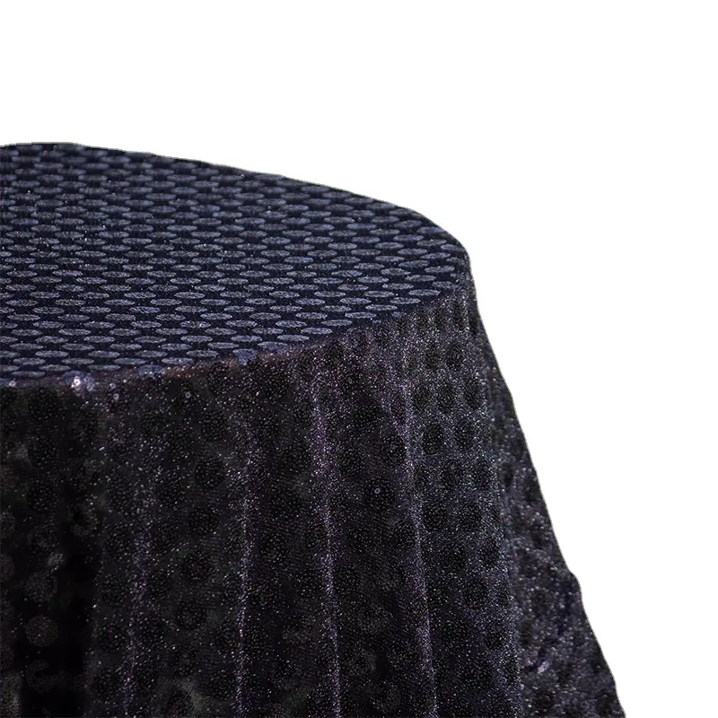 2022 new design Black Fashion Tablecloths Gold Black Color for Birthday Party Glitter Sequin Tablecloth Round Table Cloth