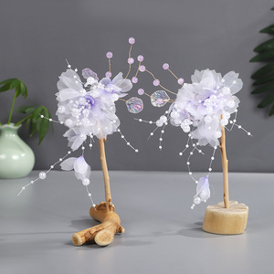 2025 Nouveau style de conception originale, coiffe Hanfu en fleurs de soie faites à la main, style ancien conte de fées, pour festival, performance et maquillage capillaire - Product Image 2