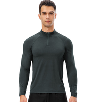 Veste pull tricoté en polyester à séchage rapide Haut à capuche de gymnastique en polyester à fermeture éclair complète pour hommes